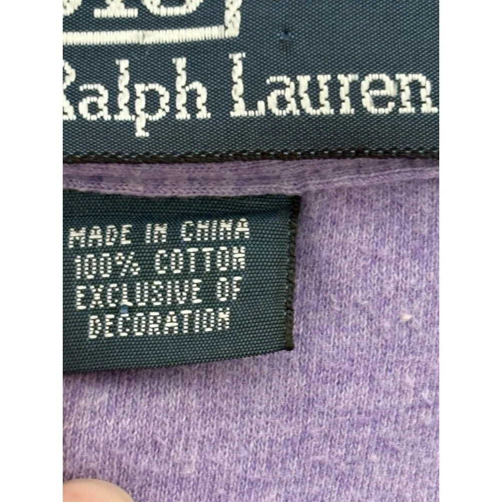 Vintage Polo Ralph Lauren Men's Polo Shirt PURPLE Short Sleeve Pony LARGE
